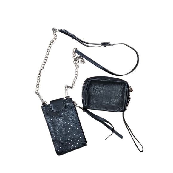 Bundle Aimee Kestenberg Studded Leather Crossbody Phone Case Wallet And Wristlet - Picture 1 of 16